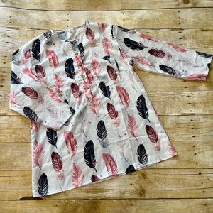 Boutique Feather Tunic top